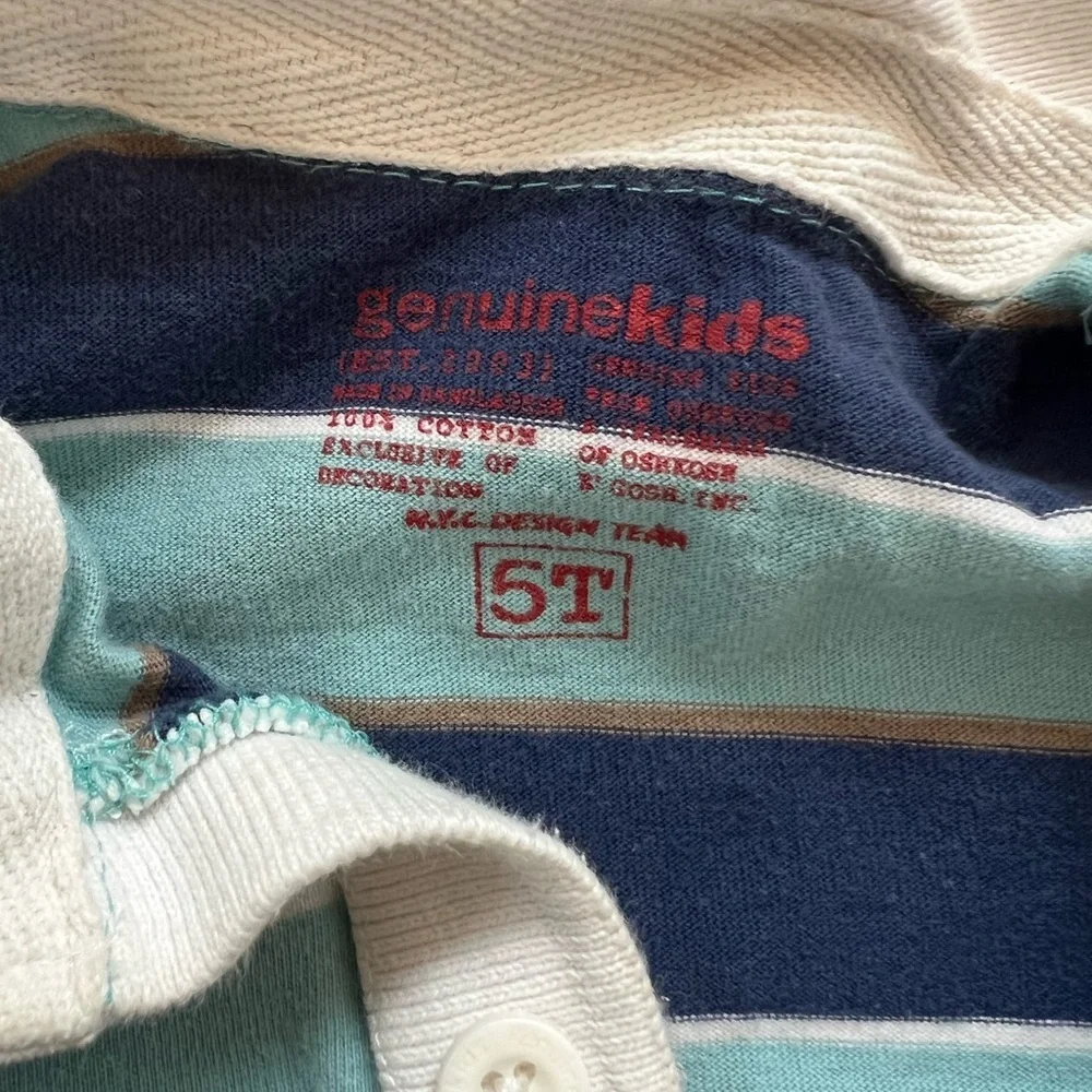 OshKosh B'gosh Blue and White Striped Polo